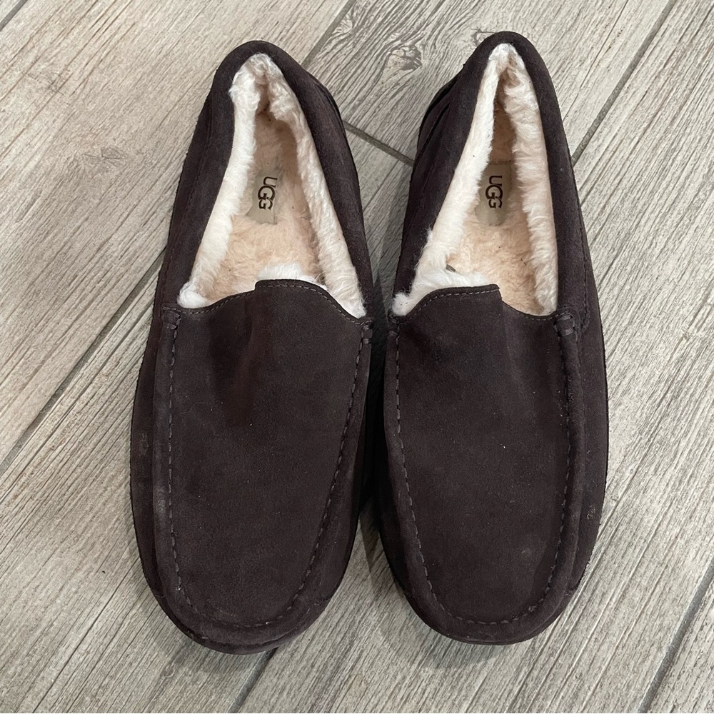 UGG Men's Dark Brown Suede Slip-Ons
